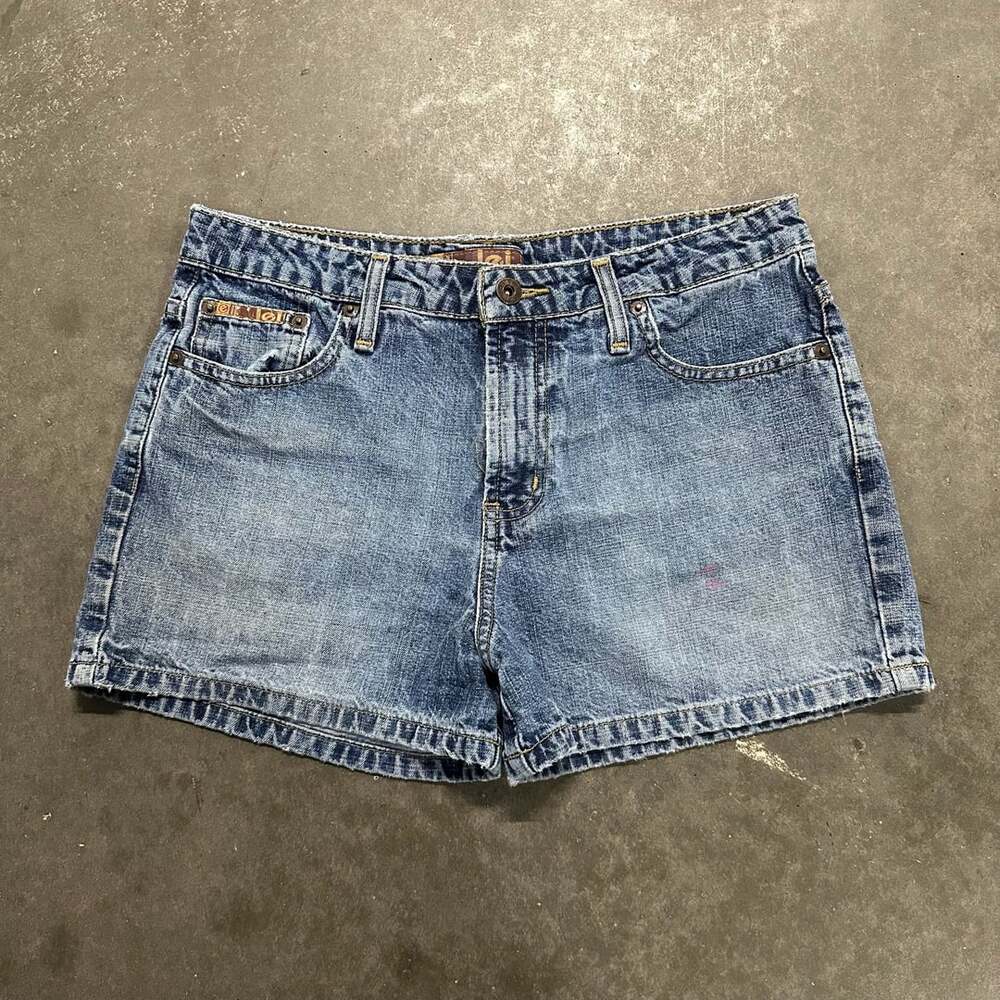 Vintage LEI Denim Jean Shorts Size 11 Y2K Grunge Light Wash